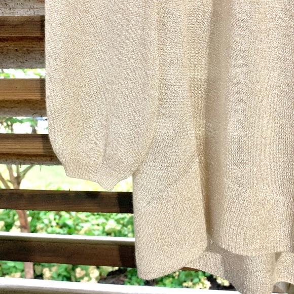 Anthro ‘Gold Dust’ Sweater Sheer XS Sparkle Top Blouse Tunic - Picture 11 of 13